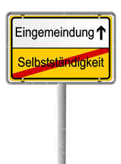 Ortsschild Eingemeindung