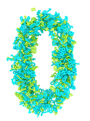 Ziffer Null aus 3D Zahlen