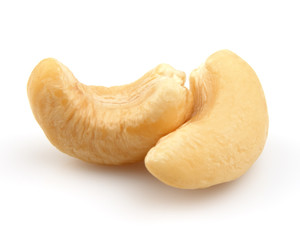 Two cashew in closeup