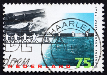 Postage stamp Netherlands 1986 Barrier Withstanding Flood