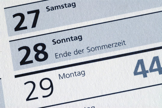 Ende der Sommerzeit, Zeitumstellung, 28. Oktober 2012