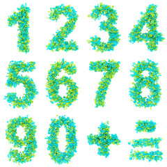 Ziffer 0 bis 9 aus 3D Zahlen