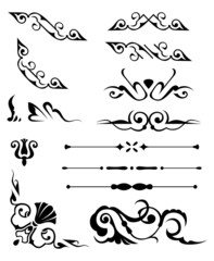 set: calligraphic design elements and page decoration