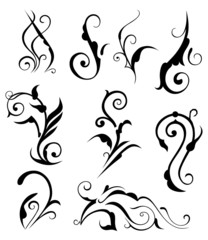 set: calligraphic design elements and page decoration