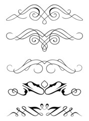 set: calligraphic design elements and page decoration