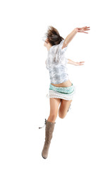Happy woman jumping