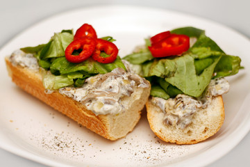 Cream and Mushroom Sandwiches