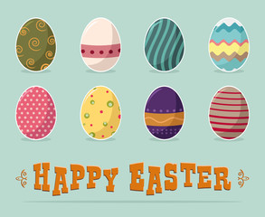 happy easter text and cool eggs