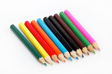 Color pencils isolated on white background