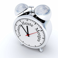 Wecker Konzept Silber - Heute Gestern Morgen