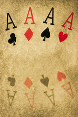 Ases, fondo, juego, suerte, poker