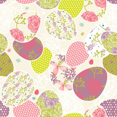 Vector pattern with easter eggs