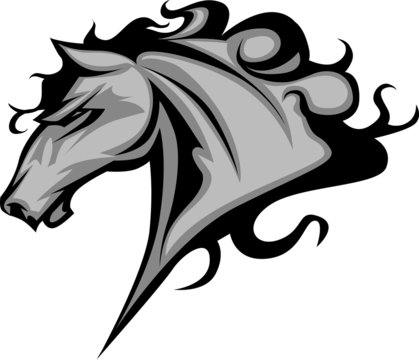 Wild Horse or Stallion Graphic Mascot Vector Image