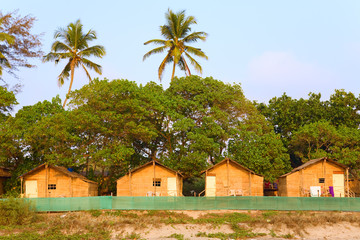 Fototapeta na wymiar Tourist beach huts