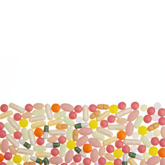 Pills and capsules background