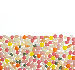 Pills and capsules background