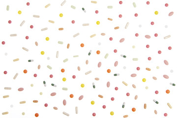 Pills and capsules background