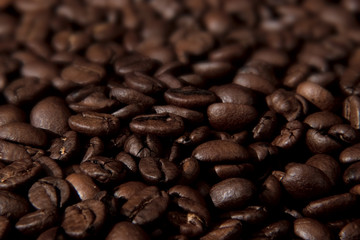 Coffee beans macro background