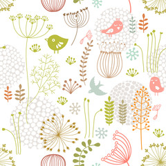 seamless pattern with abstract floral ornament