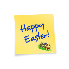 Notitzzettel gelb Happy Easter!