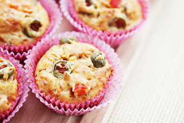 muffins with green olives