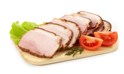 smoked meat slices