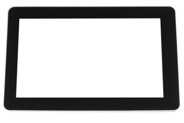 Touch screen device on white background