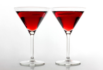 Two red wine of glasses