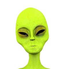 3d render of green alien