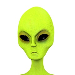 3d render of green alien