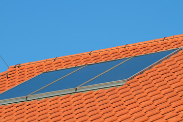 Dach mit Solarthermie