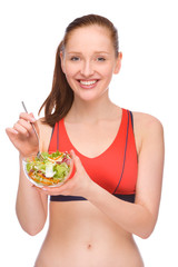 Woman with salad