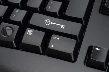 Black computer keyboard keys