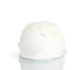 delicious vanilla ice cream isolated on white