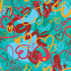 Obraz premium Cute valentine's seamless pattern with hearts