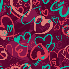 Cute valentine's seamless pattern with hearts