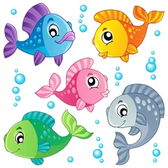 Washable wall murals For kids Various cute fishes collection 3