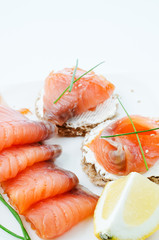 Smoked salmon canapes