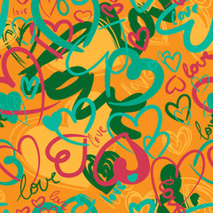 Cute valentine's seamless pattern with hearts