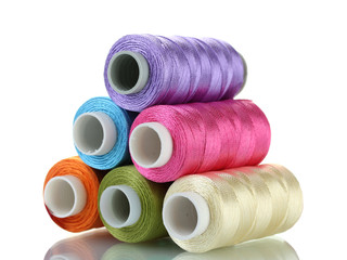 bright bobbin thread isolated on white.