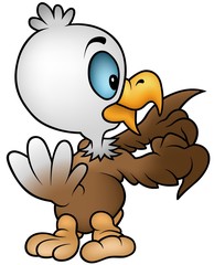 Fototapeta premium Little Bald Eagle - Cartoon Illustration