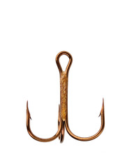 Treble fish hook isolated on white
