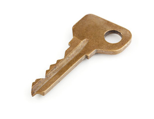 Metal key isolated on white