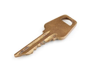 Metal key isolated on white