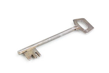 Metal key isolated on white