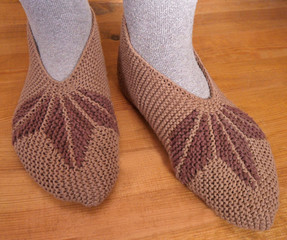 Hand knitted female slippers
