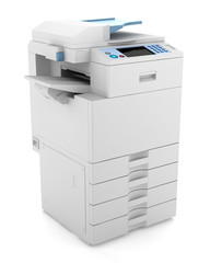 modern office multifunction printer isolated on white background - 39332295