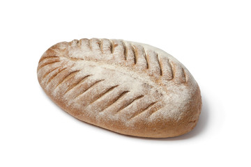 Loaf of French farmers bread with slices