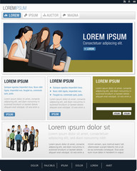 Blue website Template with business people