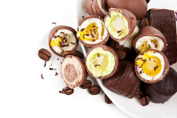 chocolate ball isolated